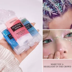 OEM Customized 6-Color Glitter Gel Fluorescent Stick Stage Party Makeup Body Fluorescent Stick Face Hair Body