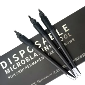 OEM Disposable Microblading Pen 0.15 0.18mm 18U Sterilized Permanent Makeup Eyebrow Tattoo Pen with U Blades