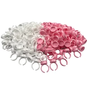 OEM Disposable Plastic Tattoo Ink Ring Cup Microblading Holder Pigment Cups Tattoo Lash Extensions Divided Glue Ring