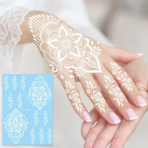 OEM Factory Supply White & Black Temporary Tattoo Stickers Long Lasting Waterproof Body Transfer Paper Customizable Design