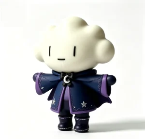 OEM Midnight Purple Wizard Cloud Head Vinyl Toy Star Moon Decor Minimal Line Face Collectible Figurine China Factory