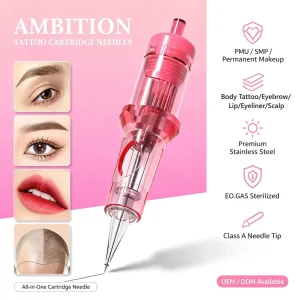 OEM ODM Ambition 20pcs box Disposable Pink RL F Eyebrows Eyeliner Lips SMP P M U Tattoo Cartridge Needles for Permanent Makeup