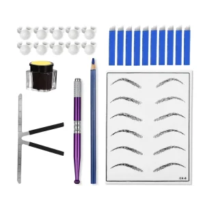 OEM ODM Professional Eyebrow Microblading Tool Training Kit for Semi Permanent Makeup Eyebrow Embroidery Academy With Box