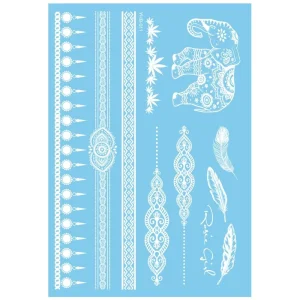 OEM ODM Smart Sticker Guangdong Bride Wedding Makeup Eco friendly White Lace Temporary Tattoo Sticker with Customizable Size