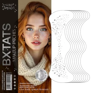 OEM ODM Waterproof Metallic Silver Foil Glitter Freckles Tattoo Sticker for Women and Girls