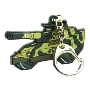 OEM Personalized Cartoon Army Key Chain Soft Vinyl Mini Battle Tank Pendant Cool Boy Birthday Souvenir Bag Accessory Bulk