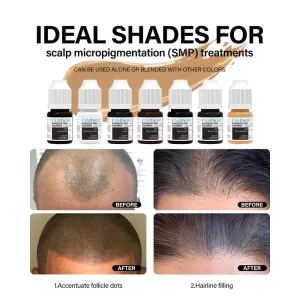 OEM Private Label 15ml Organic Semi Permanent Carbon Black Natural Scalp Pigment 5 Colors Non Toxic Vegan Hair Growth Care