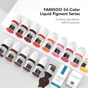 OEM Private Label 5ml Semi-Permanent Makeup Cosmetic Tattoo Ink Microblading Pigment for Lip Eyebrow 54 Colors Non-Toxic Vegan