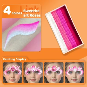 OEM Private Label UV Rainbow Glow in Dark Split Cake Face Paint Non-Toxic Water-Based CE Certified Custom Logo for Children