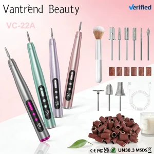 OEM Professional Nail Drill Factory Supply Electric Manicure Machine Rechargeable Cordless Brushed Motor