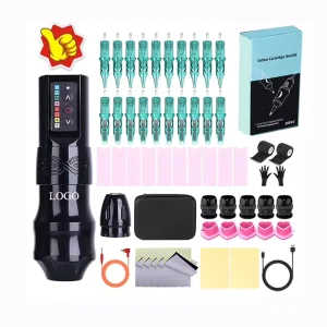 OEM Professional Wireless Tattoo Machine Set Complete Kit with Battery Pen Permanent Feature for Body Art Permanent Makeup