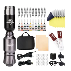 OEM Rocket Mini Tattoo Machine Set Complete Body Tattoo Kit for Beginners with Power Supply