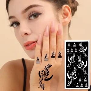 OEM Simple Temporary Tattoos Stencil Women Body Art Moon Painting Stencil Waterproof Body Art Tattoo Sticker Templates