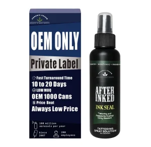 OEM Tattoo Aftercare Spray Professional Ink Seal Solution with Moisturizing and Cleaning Formula Non Irritating for Fresh Tattoos