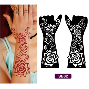 OEM Temporary Henna Tattoo Stickers Sexy Lace Arm Design Body Art Stencils for Women
