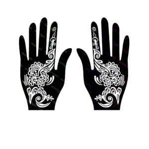 OEM Temporary Reusable Black Henna Lace Hand Tattoo Sticker