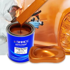 Orange Red Pearl 1K Metallic Automotive Refinish Paint Acrylic Coating