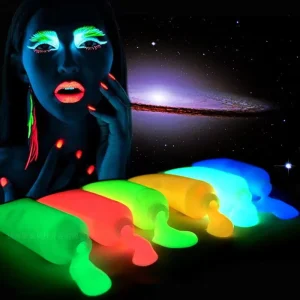 Organic Neon UV Glow Face and Body Paint Water Based Pigment Makeup for Parties and Events Body Painting Supplies