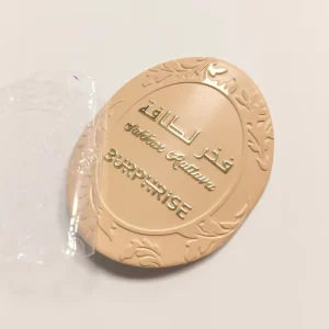 Oval Matte Nude Base Gold Embossed Floral Border Arabic Fragrance Packaging Custom Middle Eastern Labels Aluminum Stickers