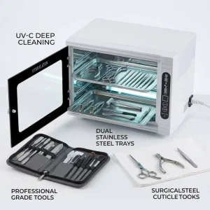 Ozone UV Disinfection Box With Dual Lamp Technology and Stainless Chamber for Tattoo Studio and Spa Hygiene
