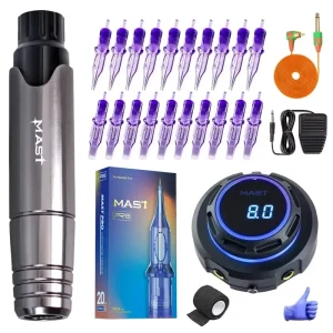 P10 Tattoo Machine Kit Tattoo Gun Cartridge Needles Permanent Make up Tattoo Pen Kit for Beginners