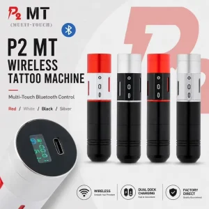 P2 MT Multi-Touch 3.5mm Stroke Length 1800mAh Capacity Wireless Tattoo Machine with Bluetooth Footswitch