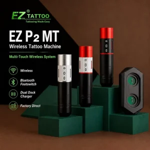 P2 MT Multi-Touch 3.5mm Stroke Length 1800mAh Capacity Wireless Tattoo Machine with Bluetooth Footswitch