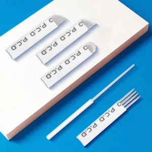 PCD 100Pcs 1RL 3RL 7F Disposable Permanent Makeup Tattoo Safety Needle Cartridges for PMU Machine Microblading 4.5 Needle Micro
