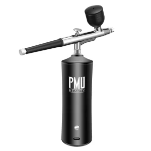PMU BEAUTY Cordless Rechargeable Portable Airbrush with Compressor Non Clogging Paint Eyebrow Nail Art MakeupAir Brush Machine