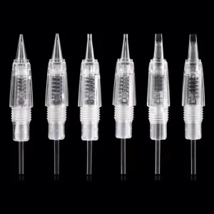 “PMU Cartridge Needles for Rotary Tattoo Machine Pen-White Transparent Spiral Microblading Eyebrow Lip Makeup”