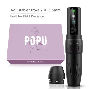 POPU Diva Adjustable Stroke PMU Machine Smp Dermografo Professional Wireless PMU Tattoo Eyebrows Machine Pen