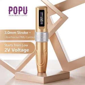 POPU Gold Mini Diva Voltage 2V Kick Start Machine Smp PMU Semi Permanent Makeup Wireless PMU Tattoo Machine