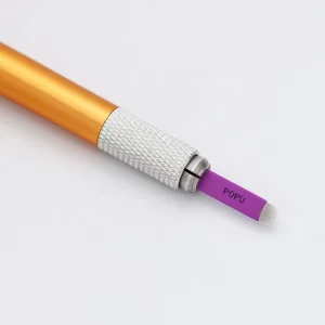 POPU Gold Stainless Steel Manual Disposable Microblading Manual Pen for Permanent Makeup Eyebrows