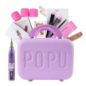 POPU MINI DIVA PMU Starter Kit with Machine Cartridges Practice Skins Mapping Pencil for Brow Training