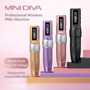 POPU Mini Diva Voltage 2V Kick Start Wireless Tattoo Machine Scar Camouflage SMP PMU Permanent Makeup Machine