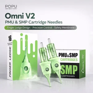 POPU Omni V2 PMU SMP Cartridge Needle with Finger Ledge Grip Safety Membrane Professional Tattoo Cartridges for Permanent Makeup