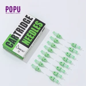 POPU Omni V2 RL RS 16Pcs box Long Taper Compatible Eyebrow Tattoo PMU Cartridge Needle with Soft Silicone Grip Cover