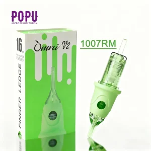 POPU Omni V2 RM 16pcs box Professional Disposable Tattoo Cartridge Needles for PMU & SMP Finger Ledge Design Safety Membrane