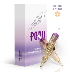 POPU Premium 1RL 0.30mm 0.35mm Micropigmentation Tattoo Needles Scalp Permanent Makeup Cartridge with CE Certificate