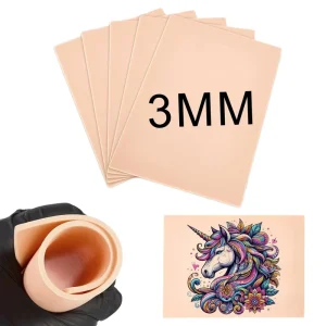 PS3-6 10pcs 6×8″ Double Sided Soft TPE 3MM Thick Blank Tattoo Practice Skin Training Tool for Permanent Makeup