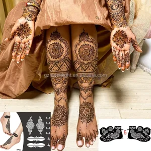 PVC Body Painting Temporary Tattoo Stickers 3-Layer Reusable Design Glitter Airbrushing Template for Hands Feet Legs Arms