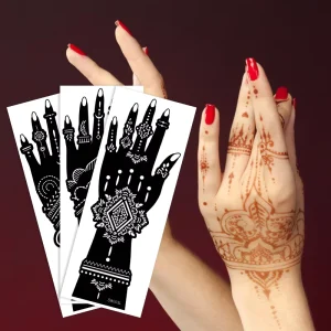 PVC & Paper Body Art Henna Tattoo Stencil Waterproof Non Toxic Professional Temporary Adhesive Customizable Sticker