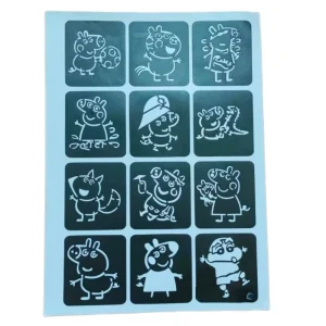 PVC Temporary Body Art Glitter Face Paint Stencil Tattoo Stencils with Heart Square Floral Patterns Lasting 1-7 Days