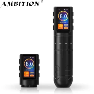Paco 2000mAh 2.2-4.2mm Adjustable Stroke Professional Wireless Tattoo Machine Pen with Double Battery for Body Art