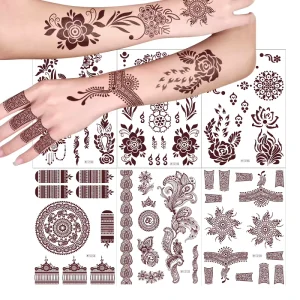 Pain Free Non Toxic Temporary Henna Tattoo Stickers Waterproof Long Lasting Eco Friendly Material 1 3 Weeks Durability