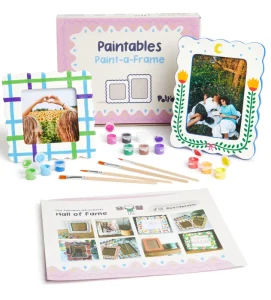 Paint a Frame Pottery Painting Kit Personalised Photo Frame DIY Craft Set Includes Photo Frames Paints Step by Step Guide Made
