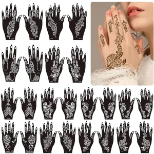 Palm Tattoo Stencil Indian Style Spray Painting Hollow Template Original Hand Shape for Juice Tattoo Coloring Design