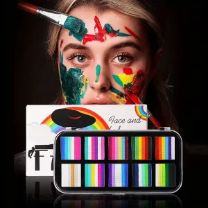 Party Face Painting Kit for Kids Multicolour Water Based Non Toxic Body Paint Brushes