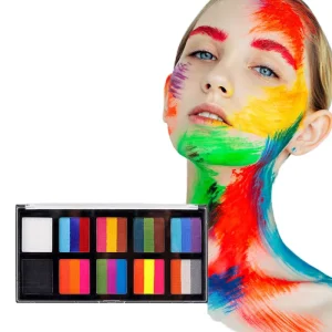 Party Face Painting Kit with 26 Colors Tattoo & Body Paint Water Activated Oil Painting Palette for Body Makeup