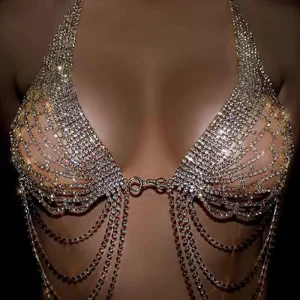Pass Diamond Tester Real 10K 14K Solid Gold Moissanite Body Chain Iced Out Round Brilliant Cut Sexy Diamond Body Jewelry